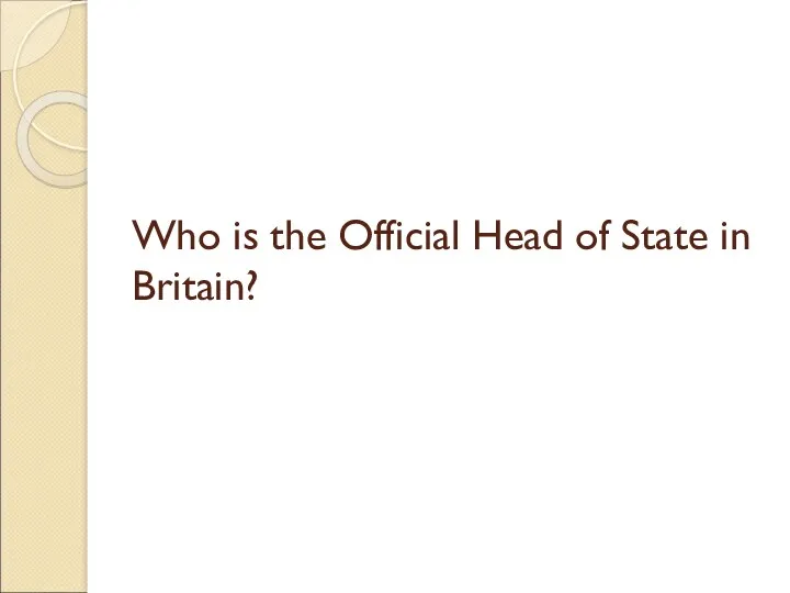 Who is the Official Head of State in Britain?