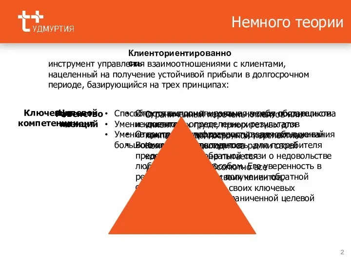 Целевой клиент Ключевые компетенции Немного теории Равенство позиций Отсутствие доминирования