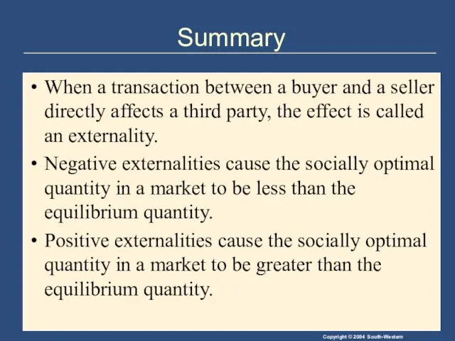 Summary When a transaction between a buyer and a seller