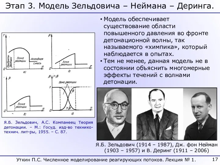 Этап 3. Модель Зельдовича – Неймана – Деринга. Я.Б. Зельдович