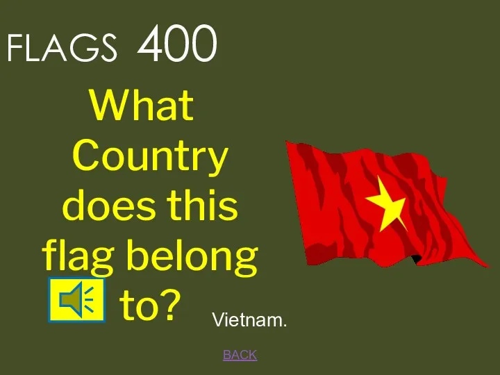 BACK FLAGS 400 Vietnam. What Country does this flag belong to?