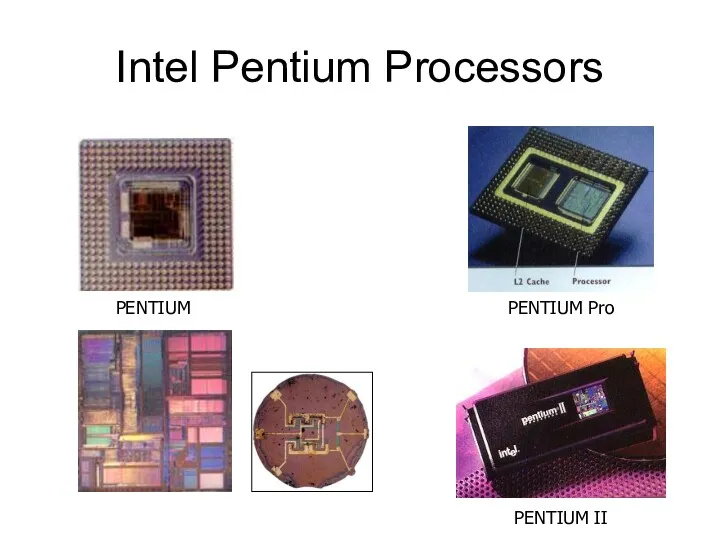 Intel Pentium Processors PENTIUM PENTIUM II PENTIUM Pro