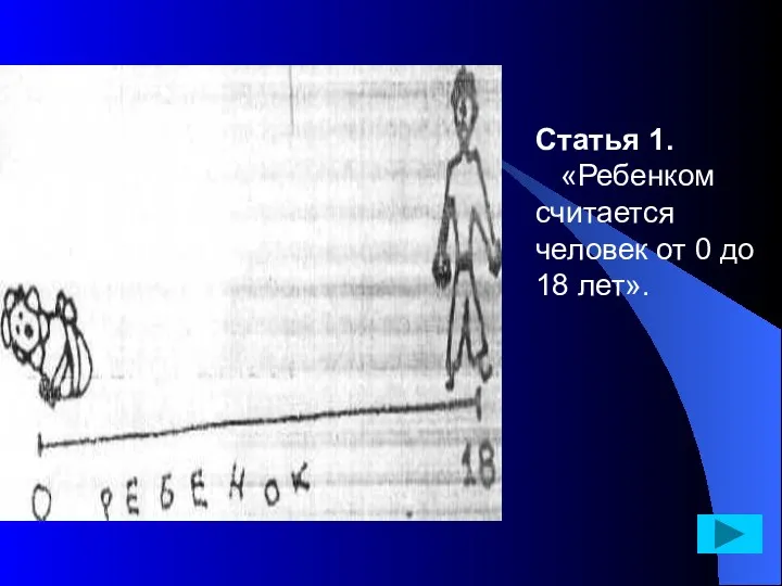 Статья 1. «Ребенком считается человек от 0 до 18 лет».