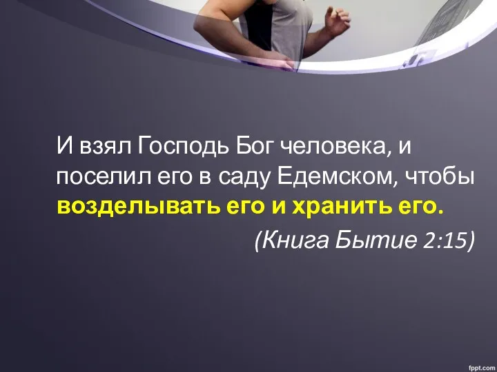 И взял Господь Бог человека, и поселил его в саду