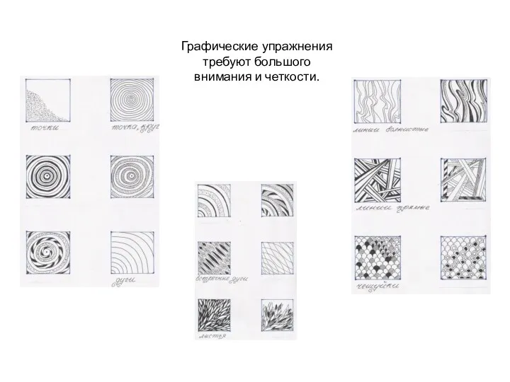 Графические упражнения требуют большого внимания и четкости.