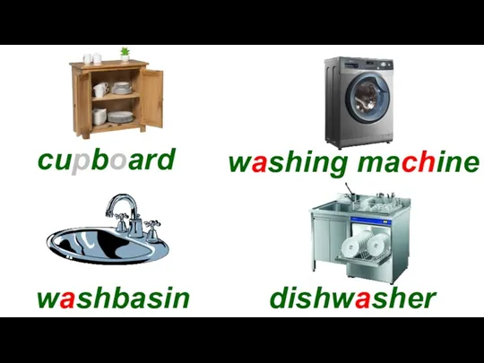 cupboard washing machine washbasin dishwasher
