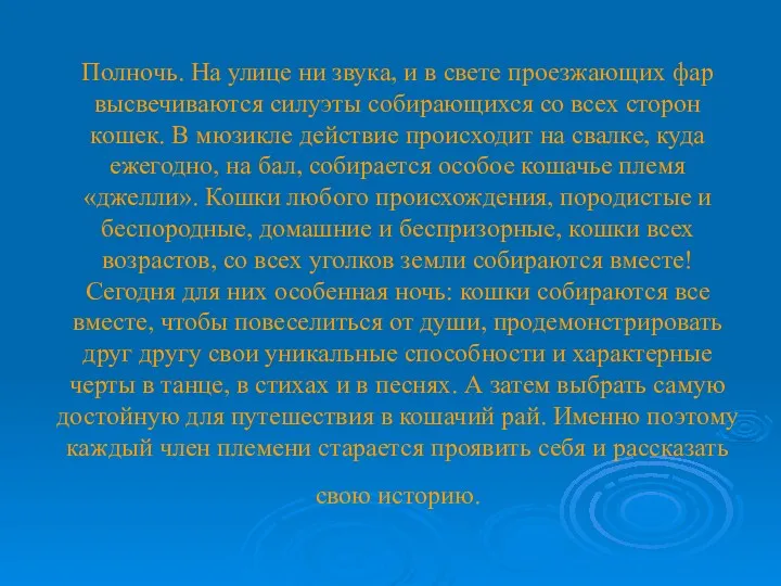 Полночь. На улице ни звука, и в свете проезжающих фар