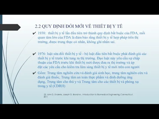 2.2 QUY ĐỊNH ĐỔI MỚI VỀ THIẾT BỊ Y TẾ