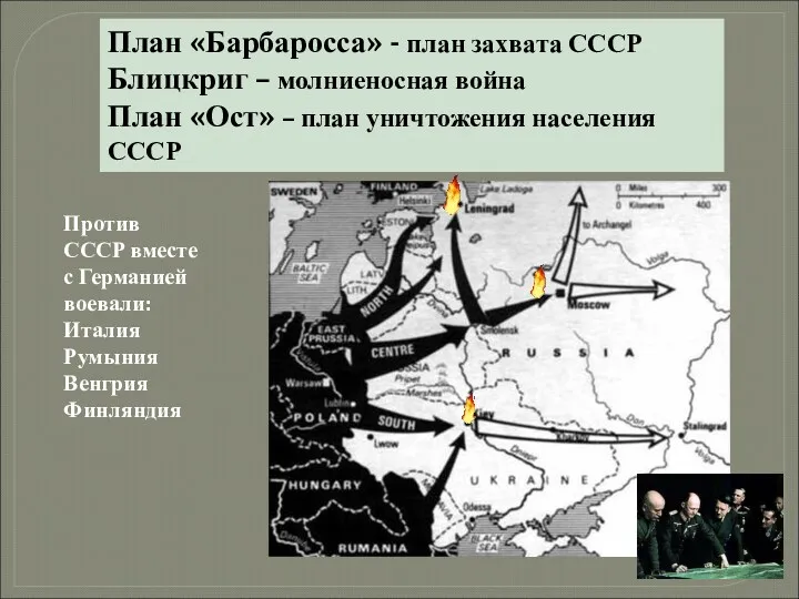 План «Барбаросса» - план захвата СССР Блицкриг – молниеносная война