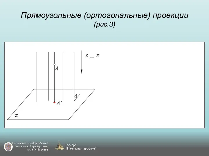 Прямоугольные (ортогональные) проекции (рис.3)