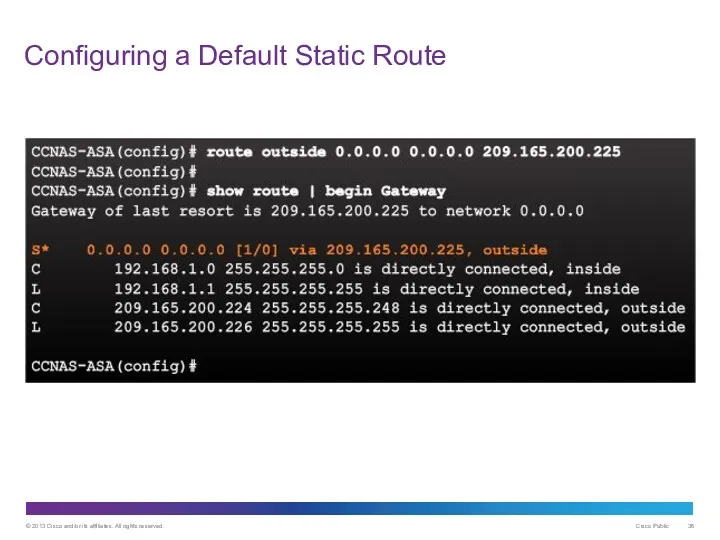 Configuring a Default Static Route