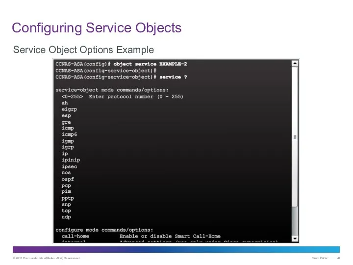 Configuring Service Objects Service Object Options Example