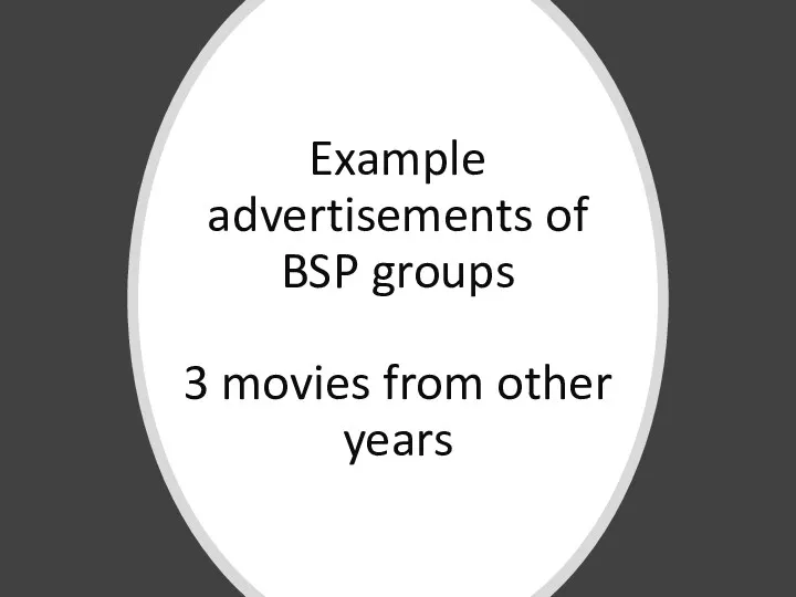 Example advertisements of BSP groups 3 movies from other years