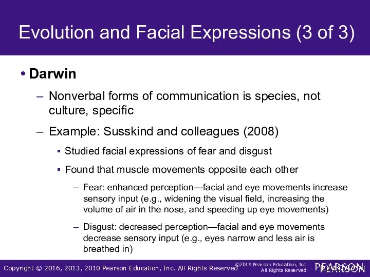 Evolution and Facial Expressions (3 of 3) Darwin Nonverbal forms