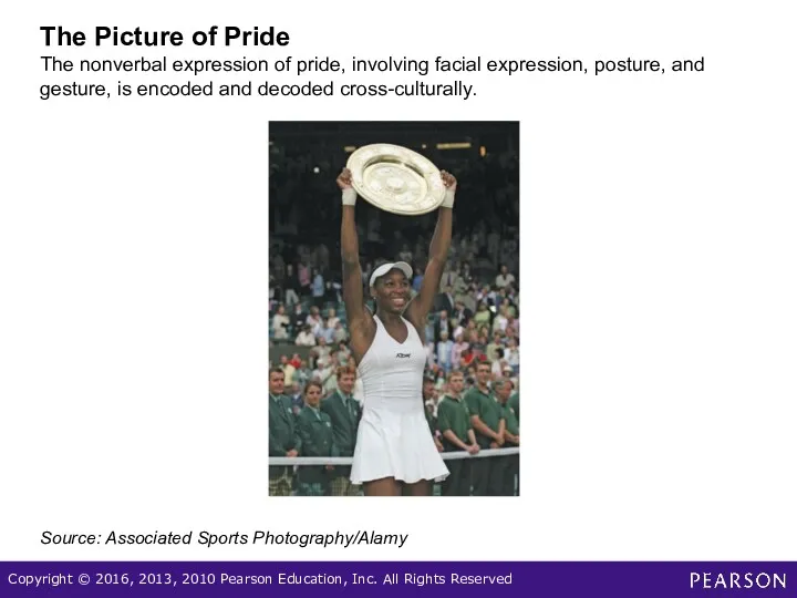 The Picture of Pride The nonverbal expression of pride, involving