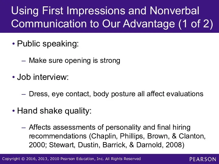 Using First Impressions and Nonverbal Communication to Our Advantage (1