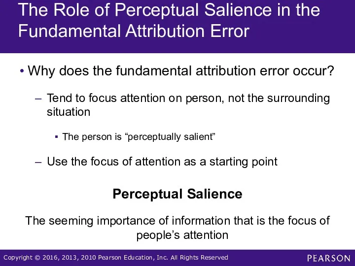 The Role of Perceptual Salience in the Fundamental Attribution Error