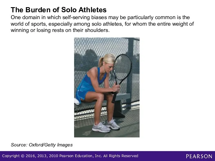 The Burden of Solo Athletes One domain in which self-serving