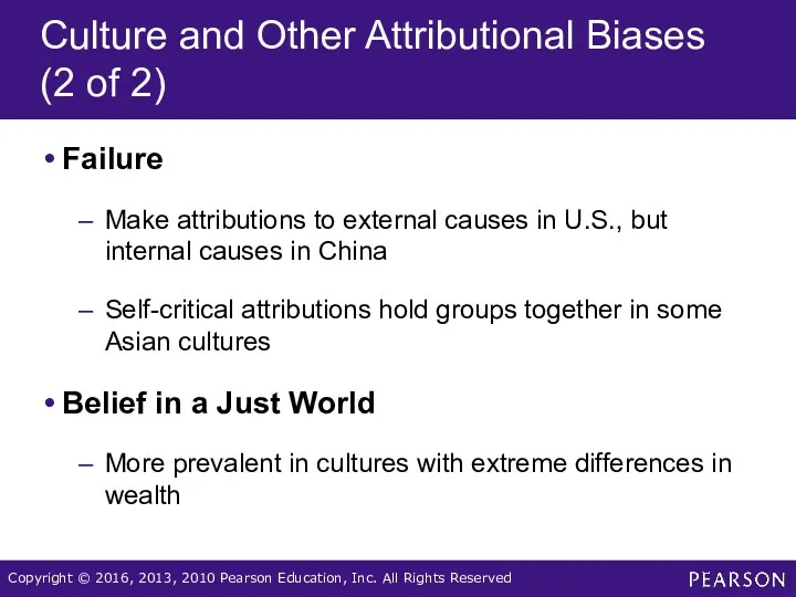 Culture and Other Attributional Biases (2 of 2) Failure Make