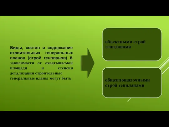 Виды, состав и содержание строительных генеральных планов (строй генпланов) В
