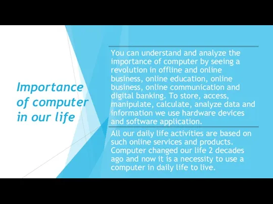 Importance of computer in our life