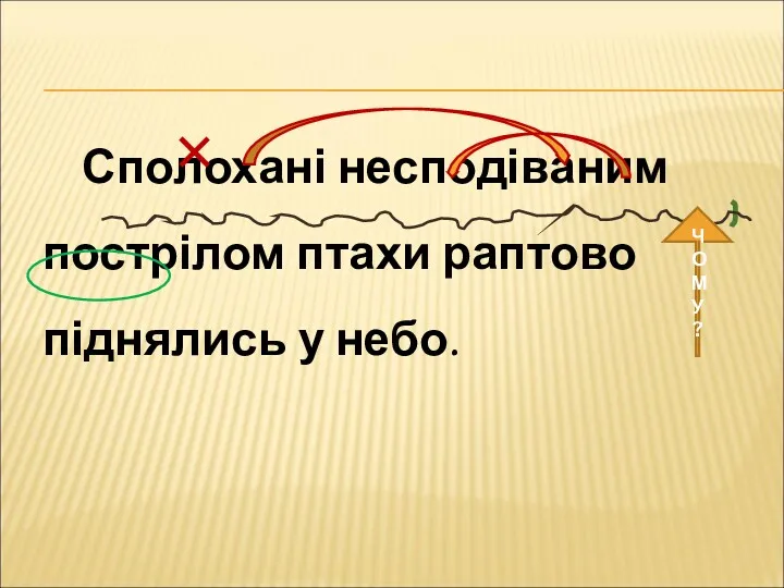 Сполохані несподіваним пострілом птахи раптово піднялись у небо. Ч О М У ?