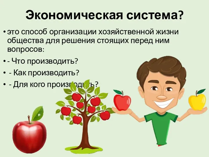 Экономическая система? это способ организации хозяйственной жизни общества для решения