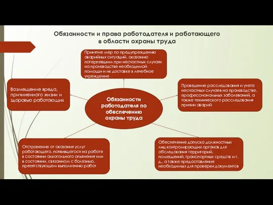 Обязанности и права работодателя и работающего в области охраны труда