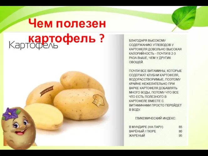 Чем полезен картофель ?