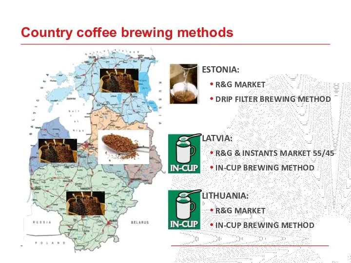 Country coffee brewing methods ESTONIA: R&G MARKET DRIP FILTER BREWING