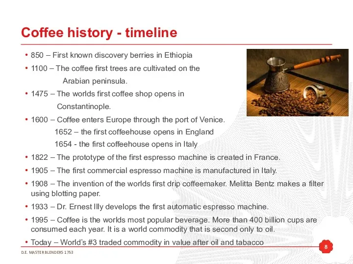 Coffee history - timeline 850 – First known discovery berries