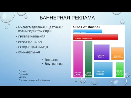 БАННЕРНАЯ РЕКЛАМА МУЛЬТИМЕДИЙНАЯ / ЦВЕТНАЯ / ВЗАИМОДЕЙСТВУЮЩАЯ ПРИВЛЕКАТЕЛЬНАЯ ИНФОРМАТИВНАЯ СОЗДАЮЩАЯ