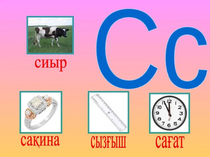 Сс сиыр сақина сызғыш сағат