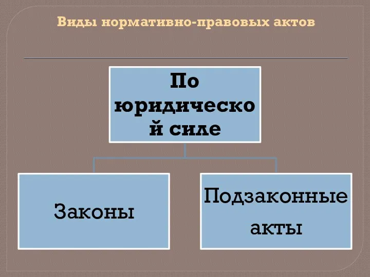 Виды нормативно-правовых актов