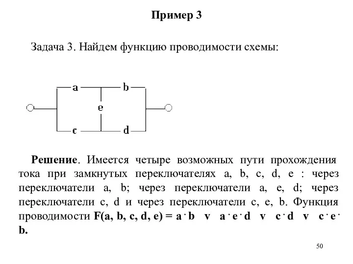 Пример 3 Задача 3. Найдем функцию проводимости схемы: Решение. Имеется
