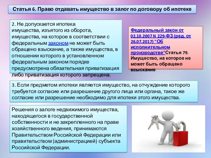 Статья 6. Право отдавать имущество в залог по договору об