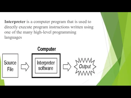 Interpreter is a computer program that is used to directly