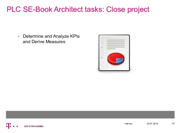 PLC SE-Book Architect tasks: Close project 24.07.2015 -Internal Determine and Analyze KPIs and Derive Measures