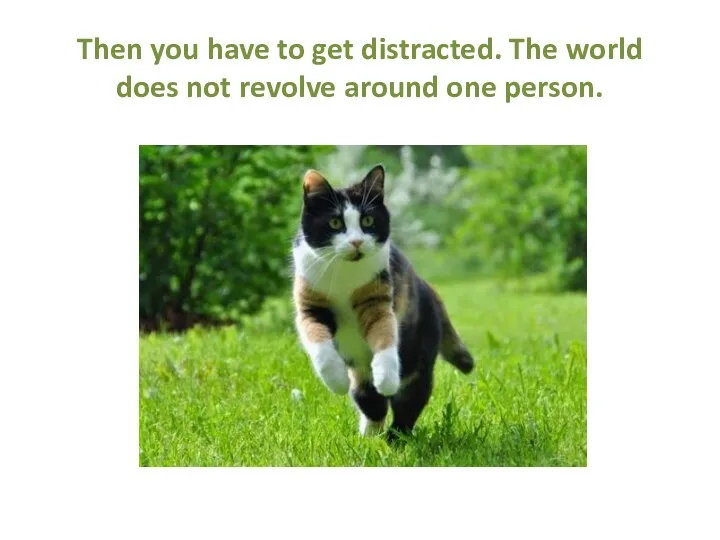 Then you have to get distracted. The world does not revolve around one person.