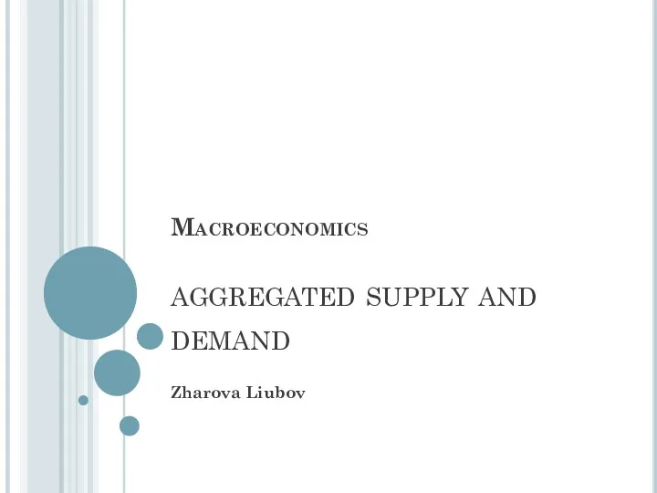 Macroeconomics aggregated supply and demand Zharova Liubov