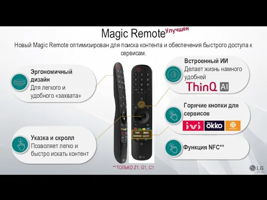 Новый Magic Remote оптимизирован для поиска контента и обеспечения быстрого