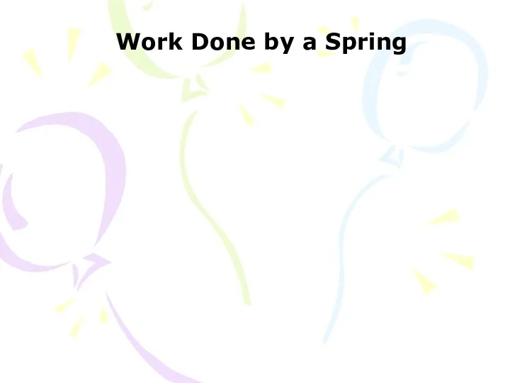 Work Done by a Spring