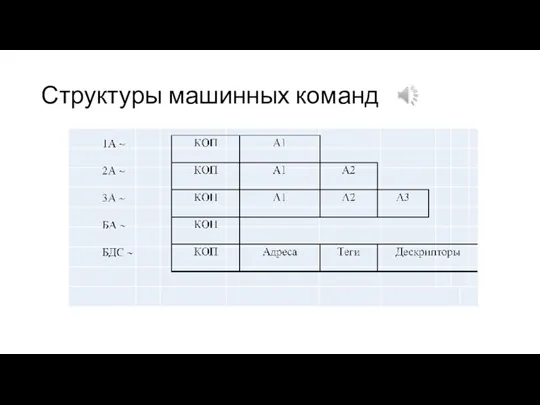 Структуры машинных команд