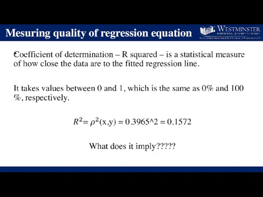 Mesuring quality of regression equation