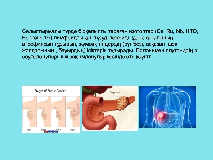 Салыстырмалы түрде бірқалыпты тараған изотоптар (Cs, Ru, Nb, HTO, Po