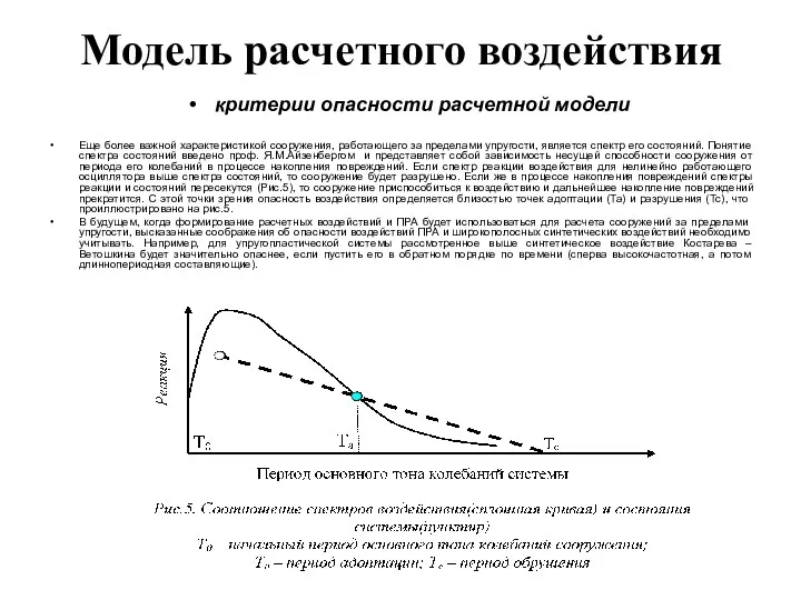 Модель расчетного воздействия Еще более важной характеристикой сооружения, работающего за