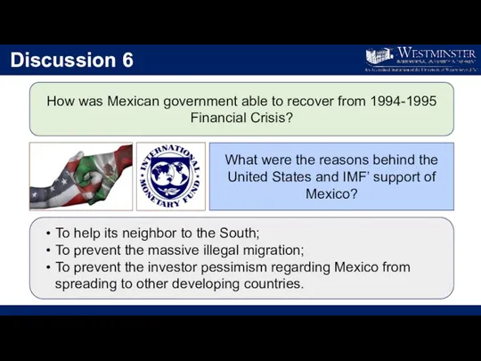 Discussion 6 How was Mexican government able to recover from