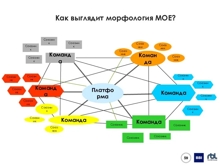Как выглядит морфология MOE? Платформа Команда Команда Команда Команда Команда Команда Союзник Союзник