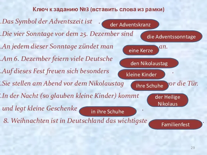 Das Symbol der Adventszeit ist . . . Die vier