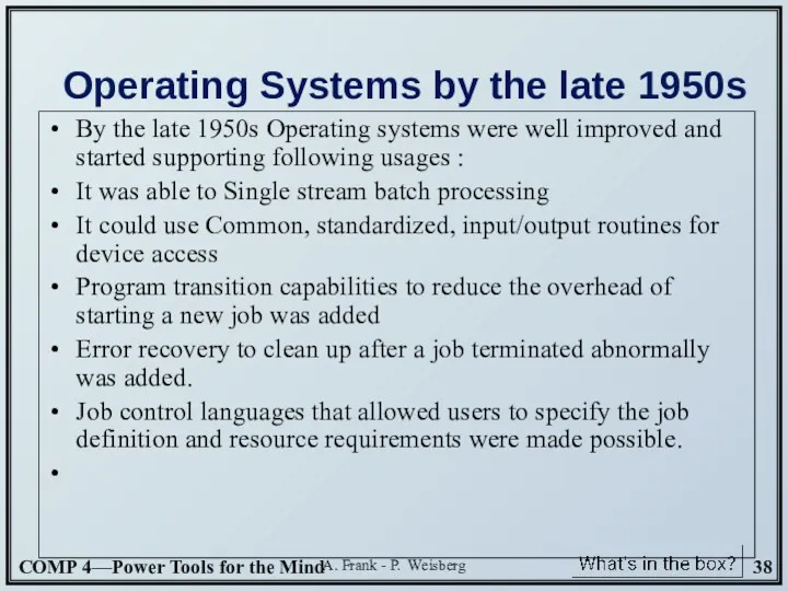 A. Frank - P. Weisberg Operating Systems by the late